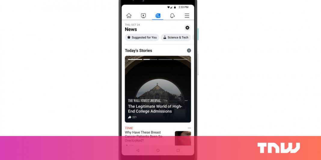 Facebook’s go back to News sees it use human-curation of stories