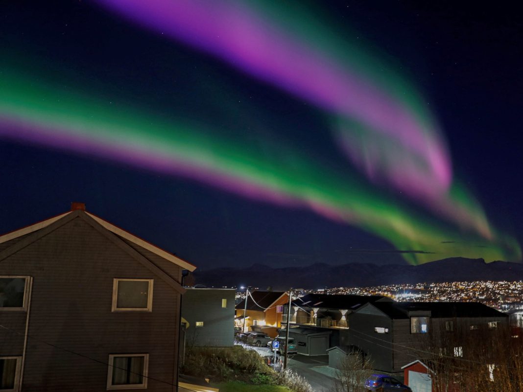 A giant eruption from the sun could bring the Northern Lights as far south as New York, Chicago, and Portland overnight Monday and early Tuesday